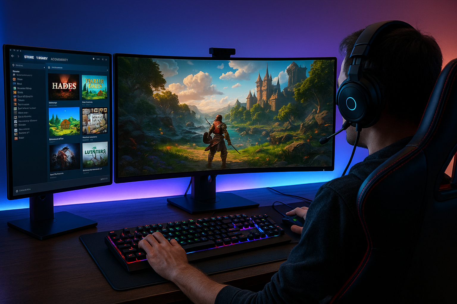 playing steam games(high definition)